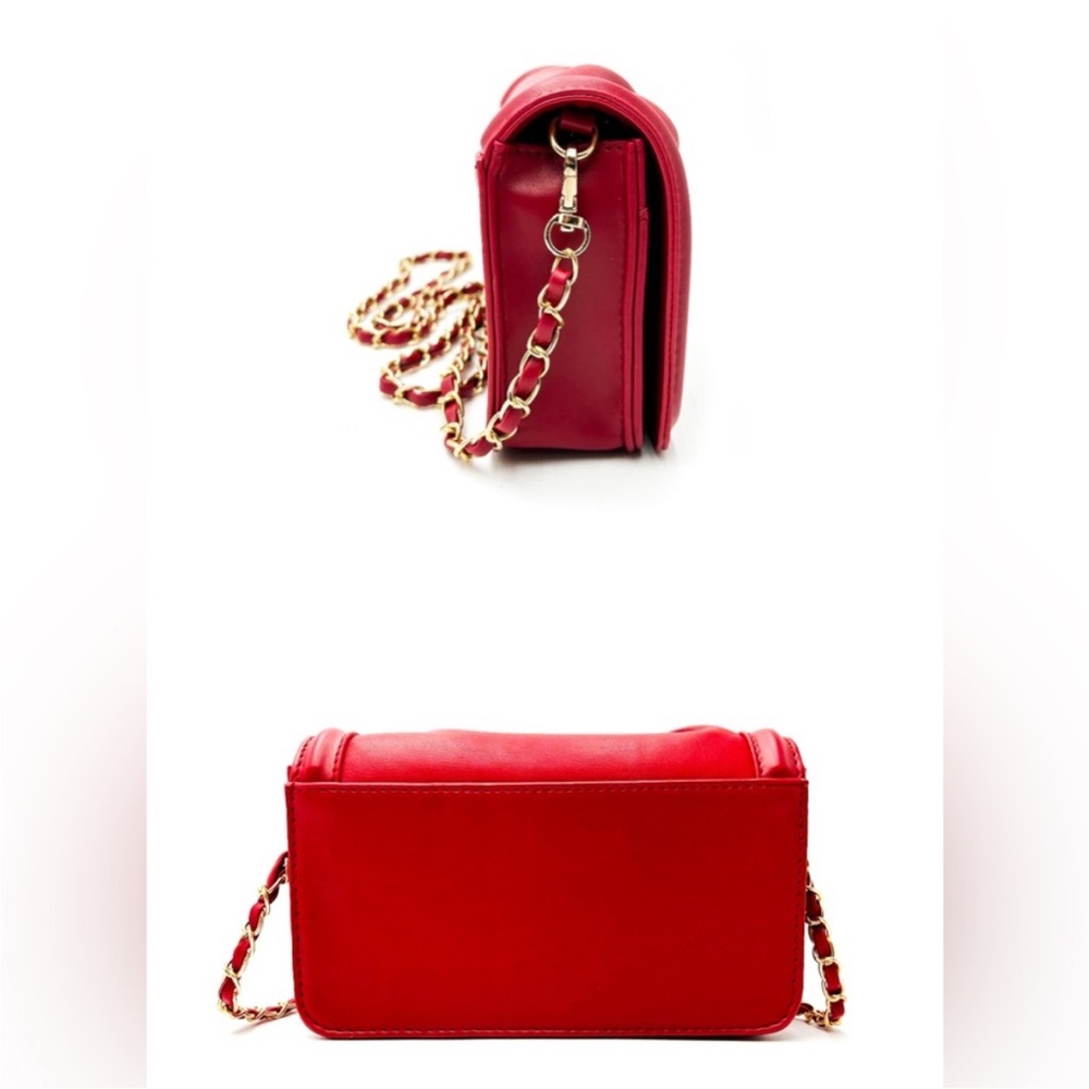 ❌SOLD❌136- Valentino Orlandi Red Crossbody Bag with Quilted Leather - Picture 2 of 3